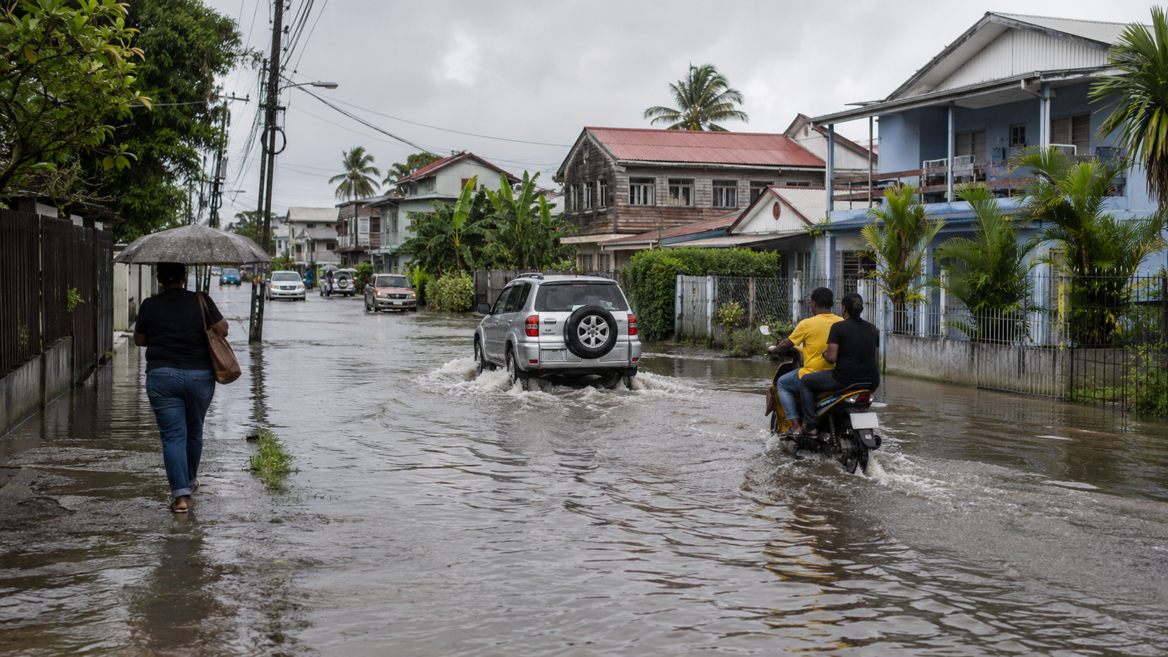 Weer, regentijd en wateroverlast in Suriname